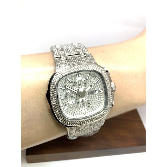 JBW Men's Watch J6380D Heist Diamond Quartz Silver Dial Stainless Steel 45mm - Picture 12 of 15